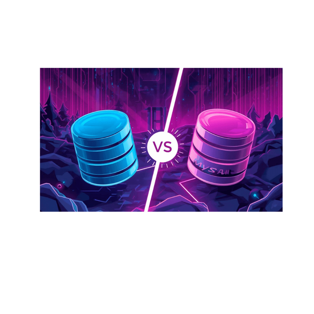 MySQL vs PostgreSQL database comparison visual